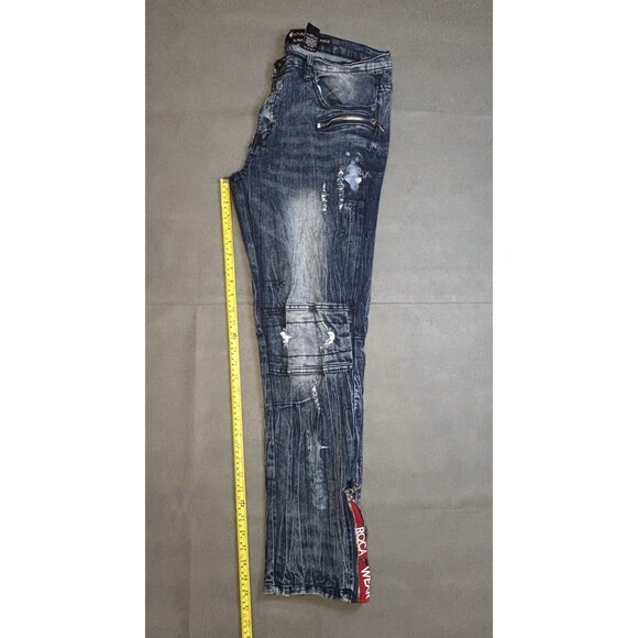 Vintage Y2K Rocawear Jeans Mens Stone Washed Distressed Thrashed Size 34/32 - Picture 9 of 9